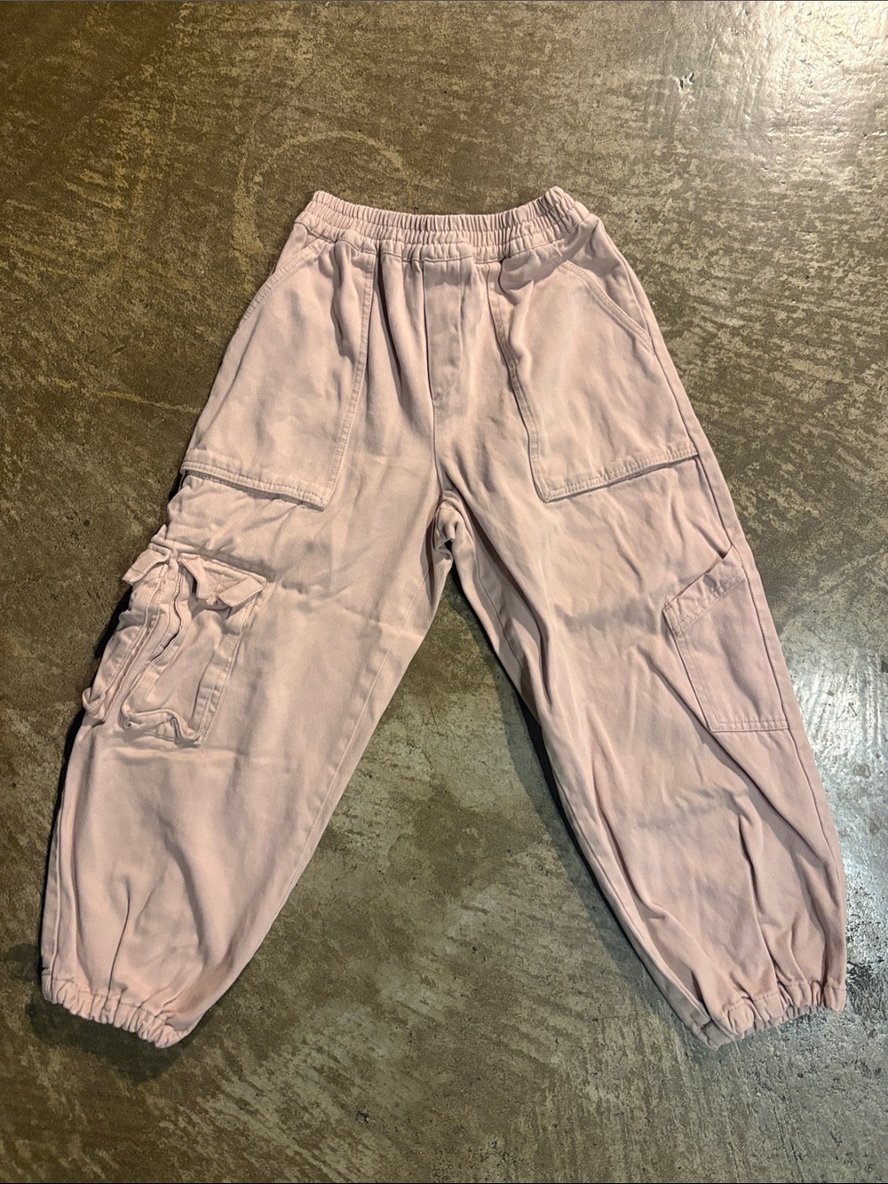 Zara Kids Pink Cargo Jogger Pants - Soft Elastic Waist